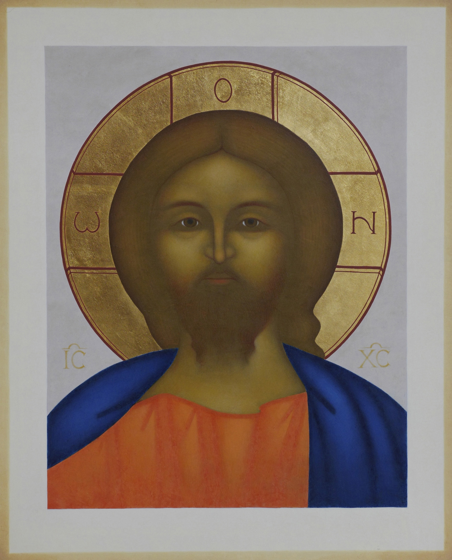 2. Kristus Pantokrator med den brinnande blicken. Ikon målad av Lars Gerdmar, 2015. 47 x 38 cm. Foto, Mattias Piltz. Lunds stiftskansli